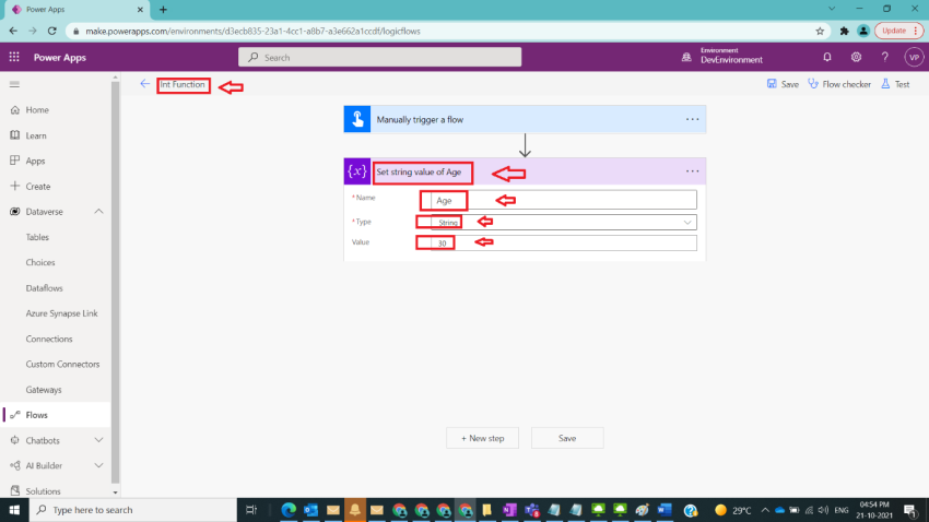 Usage of Int Function in Power Automate